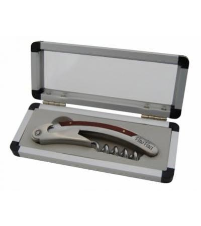 PATRON ALU Edelstahl-Holz-Kellnermesser in Aluminium-Box