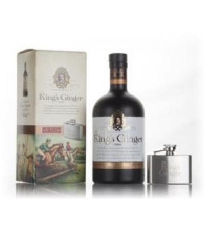 The King's Ginger Liqueur Gift Pack with Hip Flask