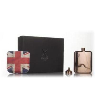 X Flasks - Rose Gold Flask with Union Jack Pouch