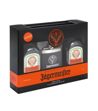 Jägermeister 35% 2x0.5L + Hipflask