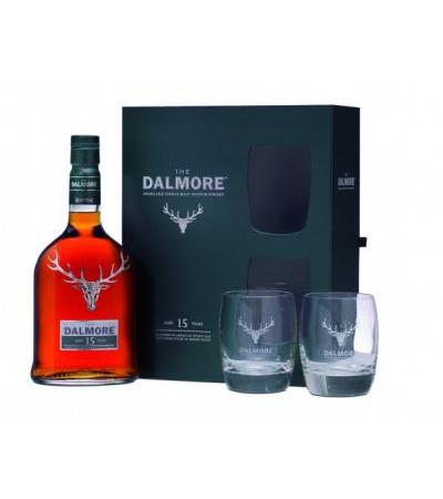Dalmore 15 Jahre Single Malt Scotch Whisky Geschenkpackung mit zwei Gläsern