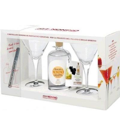 GP Confezione 1x 0,35l Grappa Monovitigno Il Moscato+2 Cocktailgläser