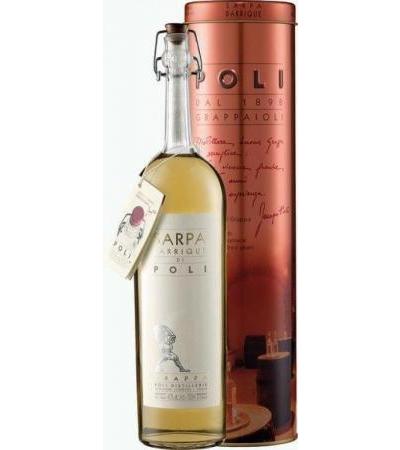 Grappa Sarpa Barrique di Poli in Geschenkröhre