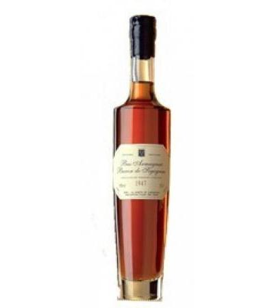 Jahrgangsarmagnac  Baron de Sigognac , 40% Vol. in Geschenkholzkiste aus Pinienholz