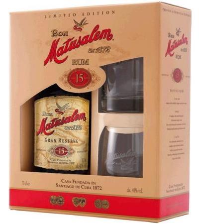 Matusalem GP Gran Reserva 15 + 2 Tumbler  40%vol 1x0,7l Gran Reserva 15 + 2 Gläser