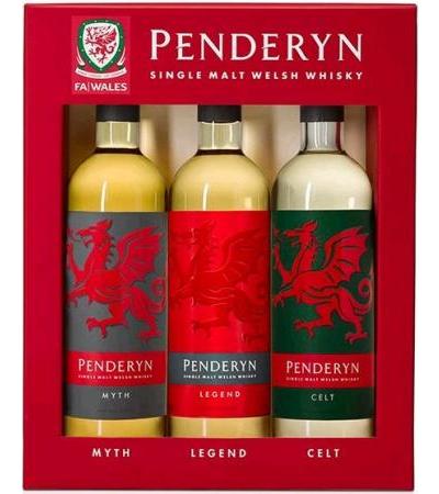 Trio Penderyn Dragon Range 41% vol je 1x0,2l Penderyn Legend, Myth und Celt