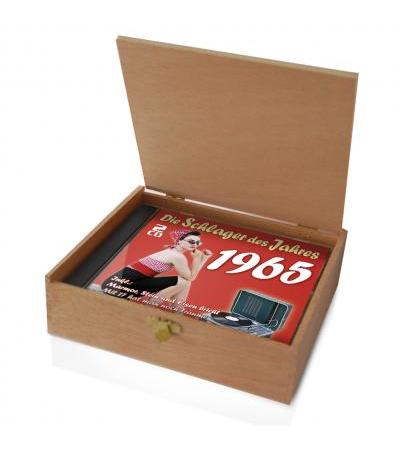 CD 1965 Schlager in Holzkiste mit Banderole und Siegel