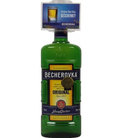 Becherovka 0,7l mit Shotglas onpack