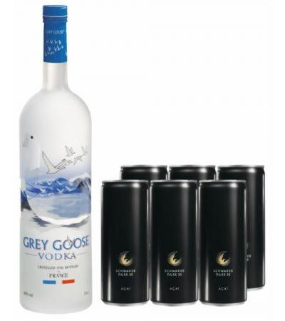 Grey Goose Vodka 0,7 l & Schwarze Dose (6 Stk.)