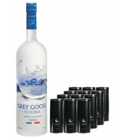 Grey Goose Vodka 1,5 l & Schwarze Dose (12 Stk.)