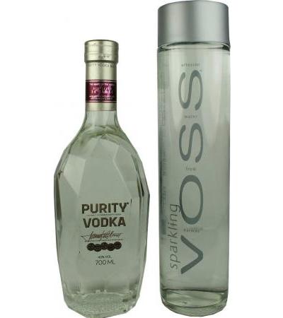 Purity Vodka 0,7l + Voss Wasser 0,8l im Set