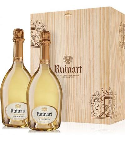 Ruinart Champagner Blanc de Blancs 2x 0,75 l in Holzkiste