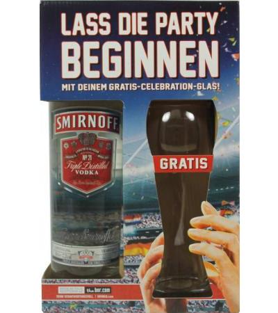 Smirnoff Vodka Red Label 0,7l mit Celebration Glas