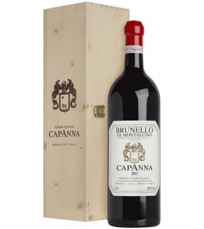 Double Magnum 3 liters Brunello di Montalcino DOCG 2012 in Wooden Box Capanna