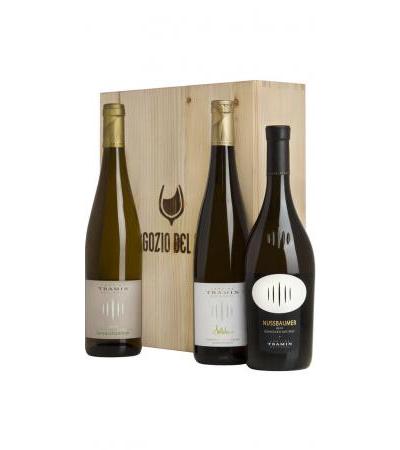 Wooden Box 3 Wines Gewurztraminer "Nussbaumer", Gewurztraminer, Gewurztraminer Selida TRAMIN