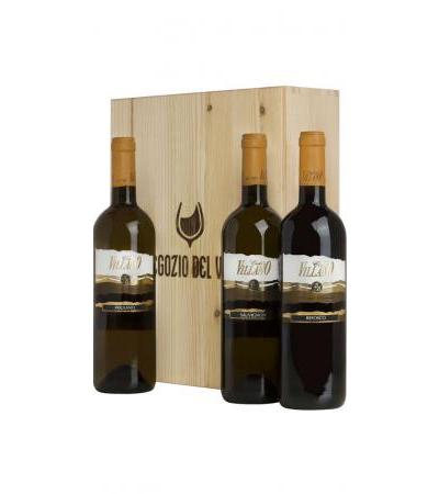 Wooden Box 3 Wines Sauvignon, Refosco, Friulano Colle Villano