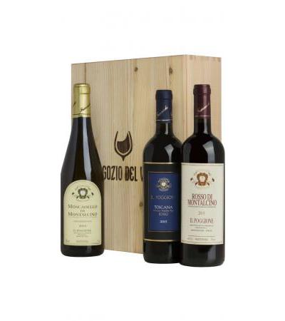 Wooden Box Rosso Montalcino, Moscadello e Rosso Toscana Il Poggione