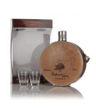 Debowa Polish Oak Vodka Hunter Flask with 2x Glasses