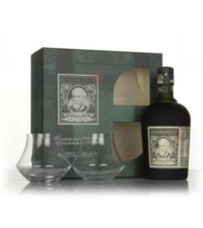 Diplomático Reserva Exclusiva Gift Pack With Two Glasses