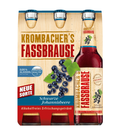 Krombacher Fassbrause Schwarze Johannisbeere 6x0,33l