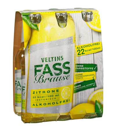 Veltins Fassbrause Zitrone alkoholfrei 6x0,33l