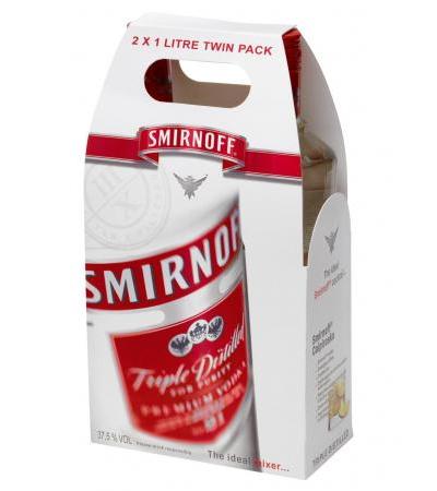 Smirnoff Red Label twin pack 37.5% 2x1L