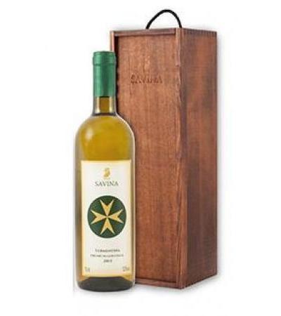 Savina Chardonnay 2017 75cl e in Varnished Wood Gift Box