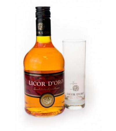 Set: Glas + Licor D'Oro 