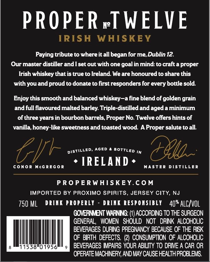 Proper Twelve Irish Whiskey Ирландский виски от Коннора Макгрегора